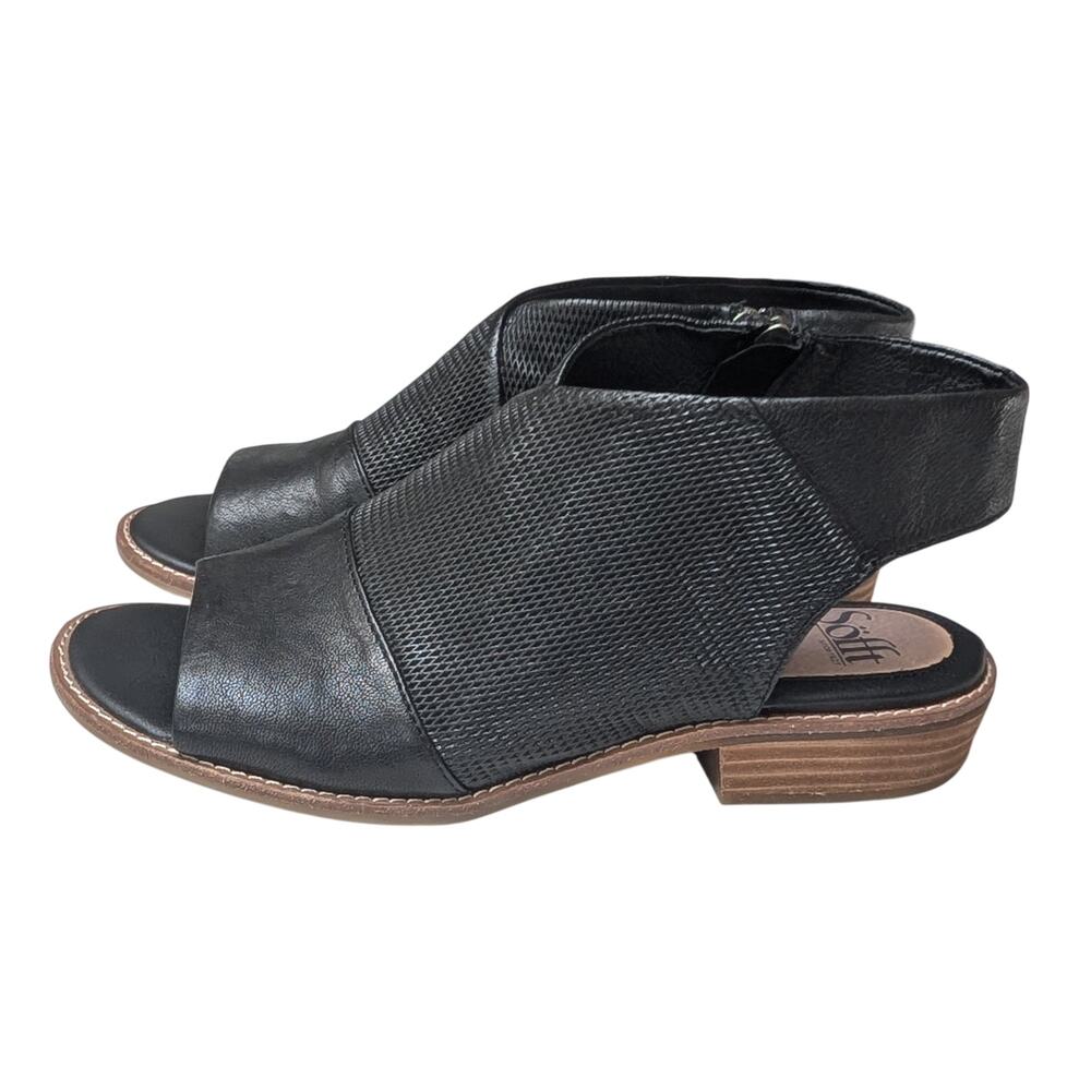 Sofft Natalia Black Leather Slingback Sandals Women's Size 8.5 comfort shoe boho